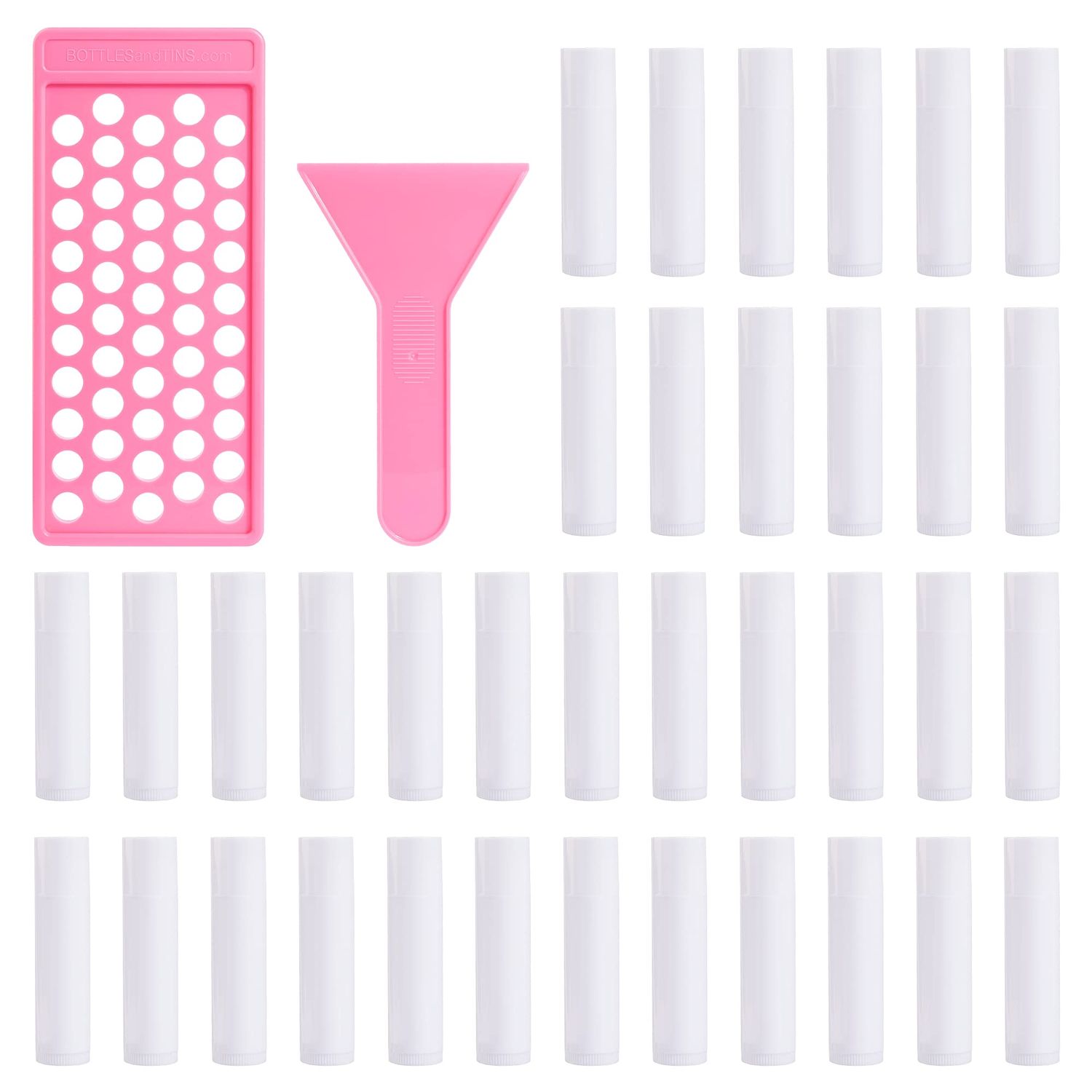 RONRONS Lip Balm Crafting Kit, Professional Lipsticks Filling Tray and Spatula with 50 Pieces Lip Balm Tubes with Twist Caps, DIY Lip Care Balms Making for Valentine&#39;s Day Christmas Gifts Business