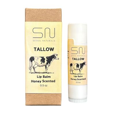 Seoul Naturals Tallow Lip Balm, Honey Flavored, k beauty, 0.5 oz