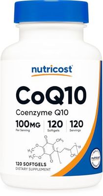 Nutricost CoQ10 Softgels (120 Servings, 100 mg Per Serving) - Better Absorption, Ultra Pure CoQ10 Supplement, Gluten Free and Non-GMO