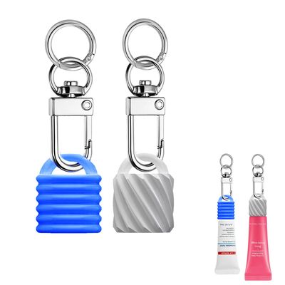 ERZHE 2PCS/SET Keychain Cap Compatible with Aquaphor lip and LANEIGE lip balm(ONLY Cap) (Blue and white)