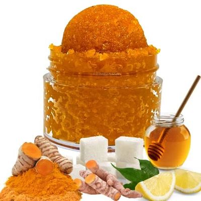 Turmeric Lemon Honey Sugar Lip Scrub, Dark Lip, Lip Brightening Scrub, Exfoliating Lip Scrub, Sugar Lip Scrub, Turmeric Lemon Lip Scrub (2 Ounce)