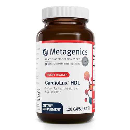 Metagenics CardioLux HDL - Supports HDL Function &amp; Heart Health - With Lycopene, Pomegranate Extract &amp; Quercetin - Gluten-Free &amp; Non-GMO - 120 Capsules