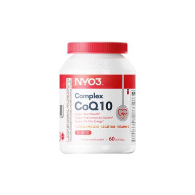 NYO3 CoQ10 200mg with Lecithin,Coenzyme Q10 Vitamins E, Ultra High Absorption Antioxidant Support for Heart Health, Gluten Free, 60 Days Supply