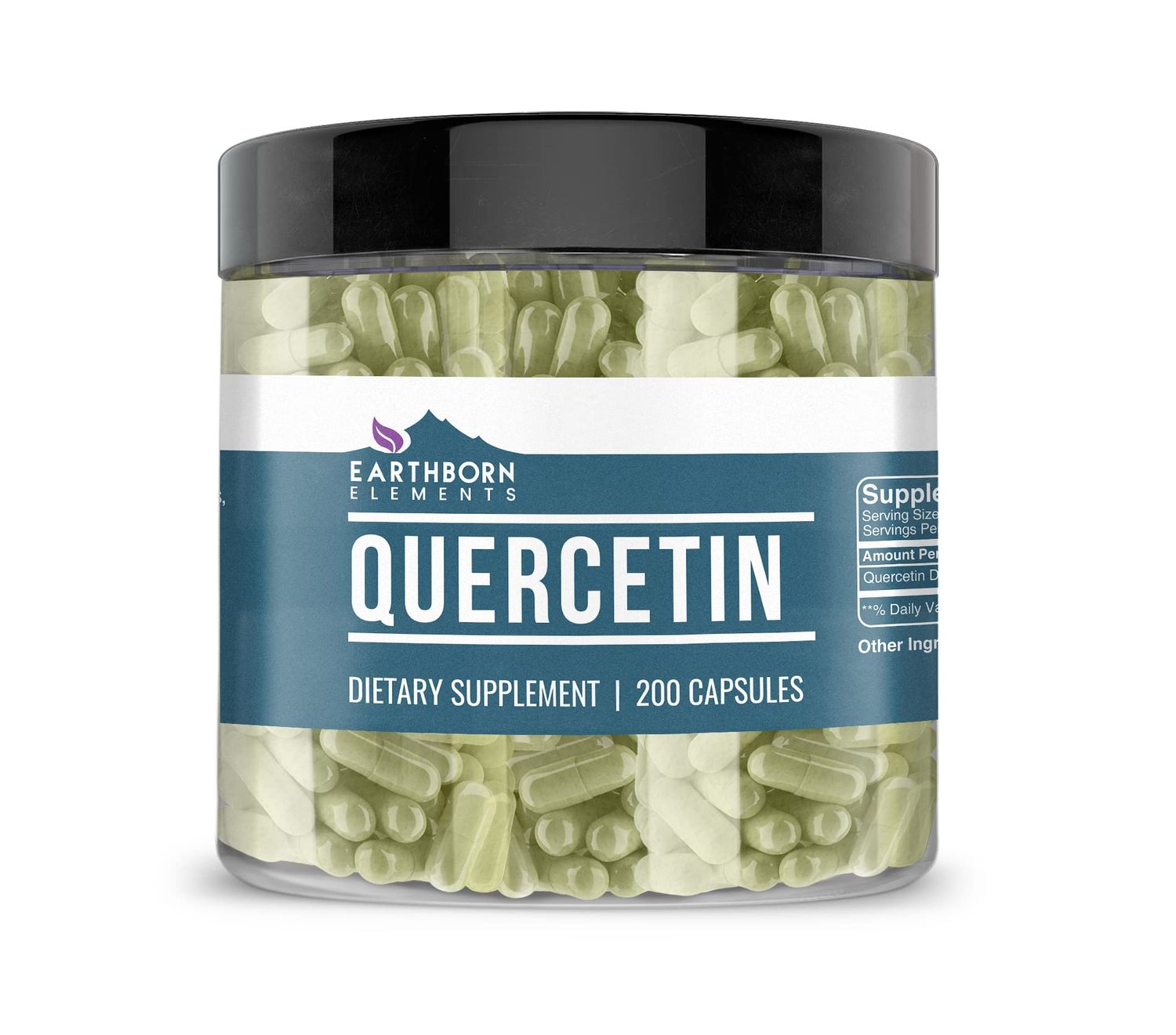 Earthborn Elements Quercetin, 200 Capsules, Bioflavonoid, No Stearates or Fillers, Non-GMO &amp; Gluten-Free, Naturally Sourced