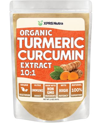 XPRS Nutra Organic Turmeric Curcumin Powder Extract 10:1 - Premium USDA Organic Curcumin Powder for Immunity - Vegan Friendly Pure Curcumin for Gut Health (2 Ounce)