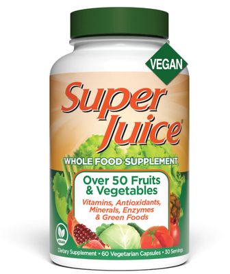 Super Juice Wholefood Supplement, Vegetable and Fruit Supplement, Phyto-Nutrient Formula, Potent Antioxidants, Supports Immune System, Vegan and Gluten Free, 60 Count