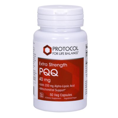 PROTOCOL FOR LIFE BALANCE Extra Strength PQQ 40mg - with Alpha-Lipoic Acid - Heart Health Supplement for Men &amp; Women - Non-GMO &amp; Kosher - 50 Veg Caps