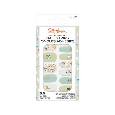 Sally Hansen Salon Effects, Sage In Stone, Nail Strips, No UV Light Needed, No Dry Time, Long-Lasting, Non-Damaging, No Chipping