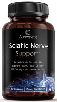 Sunergetic Premium Sciatic Nerve Support Formula - Sciatic Nerve Supplement with Benfotaimine, Alpha Lipoic Acid (ALA) &amp; Meriva Turmeric - Supports Sciatic Nerve Health &amp; Joint Comfort - 60 Capsules