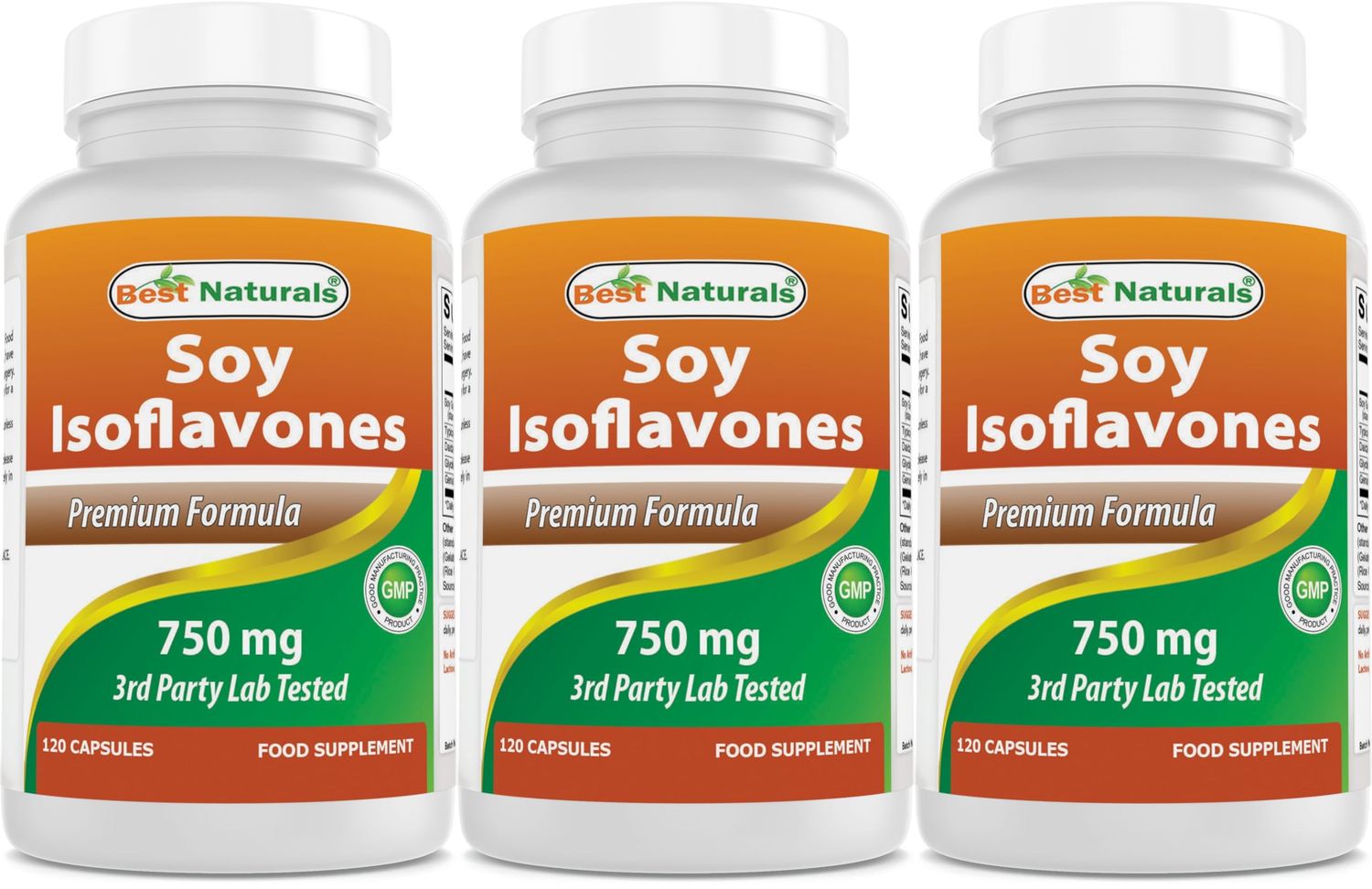 Best Naturals Soy Isoflavones 750 mg 120 Capsules (120 Count (Pack of 3))