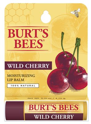 Burt&#39;s Bees 100 Natural Moisturizing Lip Balm, Wild Cherry with Beeswax &amp; Fruit Extracts - 1 Tube