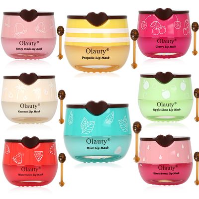 8 PCS Bee Lip Balm Honey Pot, Propolis Moisturizing Lip Balm Sleeping Lip Mask Hydrating Prevention Dry &amp; Cracked Lip Scrubs Exfoliator Lip Care, Lip Mask Overnight Reduces Lip Lines