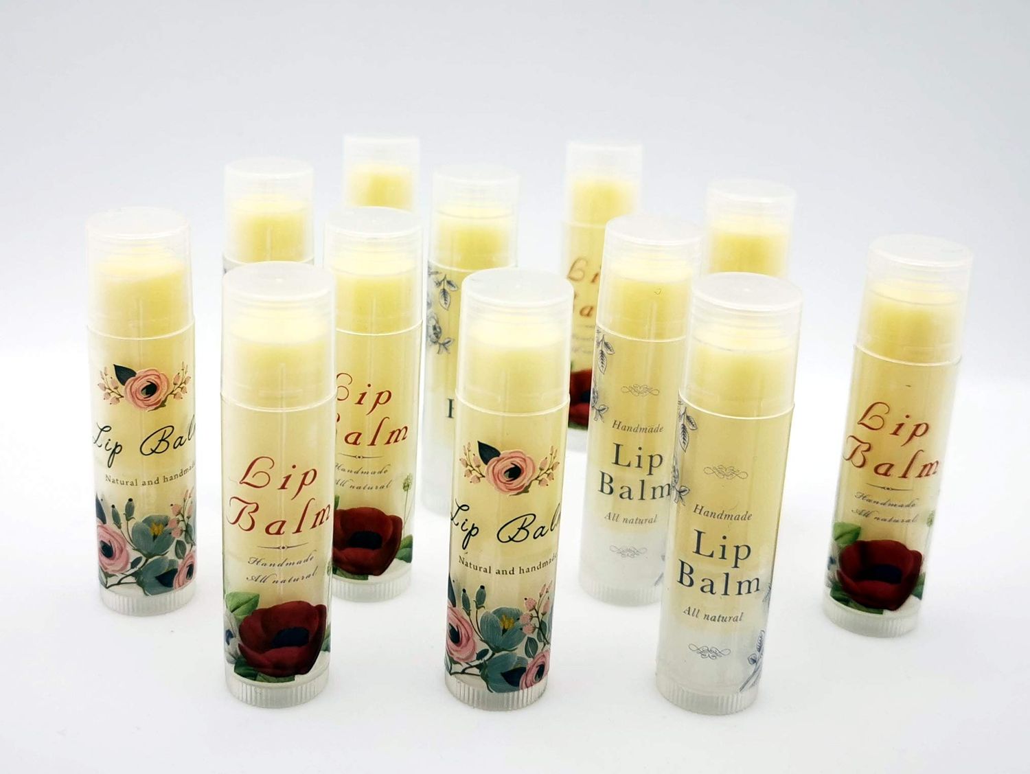 ZZYBIA Assorted Clear Vinyl Lip Balm Label Sticker for Lip Balm Tube Container 60pcs
