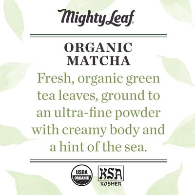 Mighty Leaf Organic Matcha Green Tea Powder, 100 Japanese Matcha, Unsweetened, 3 oz Bag