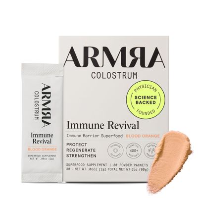 ARMRA Colostrum Powder | Blood Orange | Gut Health &amp; Bloating | Skin &amp; Hair | Immunity | Keto, Gluten &amp; Fat-Free | 30 Servings