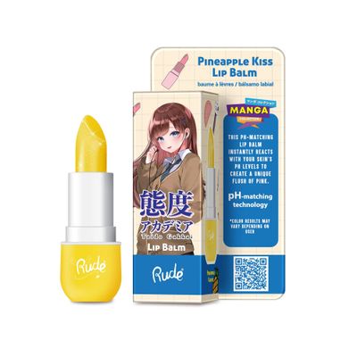 RUDE Manga Collection Lip Balm - Pineapple Kiss by Rude Cosmetics for Women - 0.123 oz Lip Balm