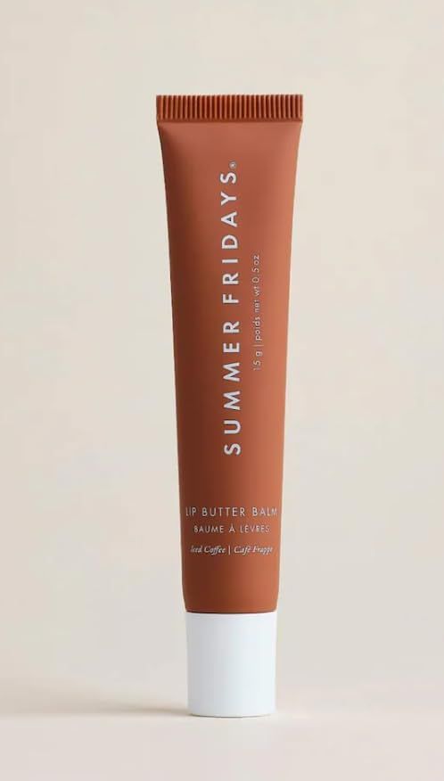 Summers Friday Lip Butter Balm, Vegan Moisturizing Formula with Shea Butter, Iced Coffee - sheer cocoa