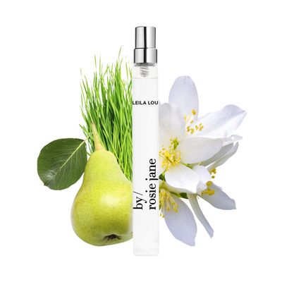 By Rosie Jane Travel Perfume Spray (Leila Lou) - Clean Perfume for Women - Non-Toxic Body Mist with Notes of Juicy Pear, Sweet Jasmine &amp; Tangerine Skin - Paraben, Sulfate &amp; Phthalate Free (10ml)