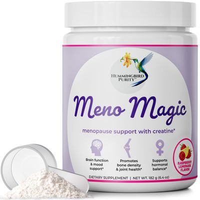 Meno Magic Menopause Supplement with Creatine | Supports Muscle, Bone Density &amp; Joint Health | Relieves Hot Flashes, Mood Swings &amp; Brain Fog with Black Cohosh, Red Clover &amp; Rhubarb Root |30 Day Supply