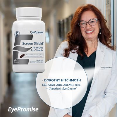 EyePromise Screen Shield All-in-One Eye Vitamin | Omega-3 Fish Oil, Bilberry, Lutein, Zeaxanthin, Vitamins A, C, B12, Zinc | 30 One-A-Day, Easy-Swallow Softgel Capsules
