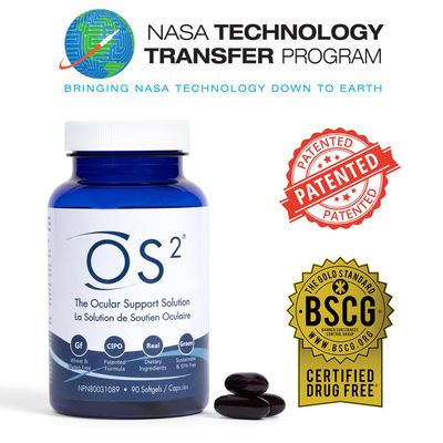 OS2 Ocular Support Solution - 90Ct, Patented Eye Vitamins for Macular Health, Dry Eye, Blue Light, Computer Screen, Night Vision | Developed by NASA to Protect Pilot Eyesight | AREDS2 Lutein Omega-3