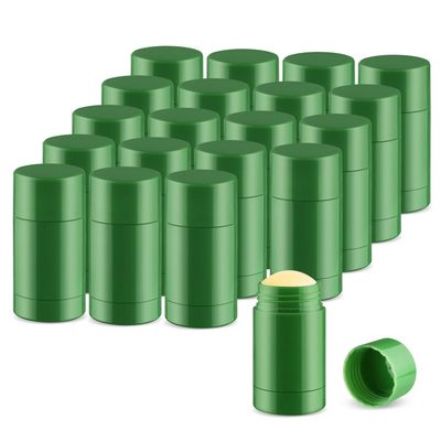 DynnnDy 20 Pack 40g Green Plastic Deodorant Tubes Refillable Solid Fragrance Containers Bottom Fill Jars for DIY Lotion Bars,Lipbalm,Sunscreen Sticks