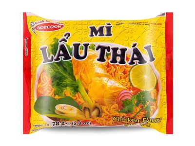 Acecook Mi Lau Thai Chicken Instant Noodles (15 Pack, Total of 41oz)