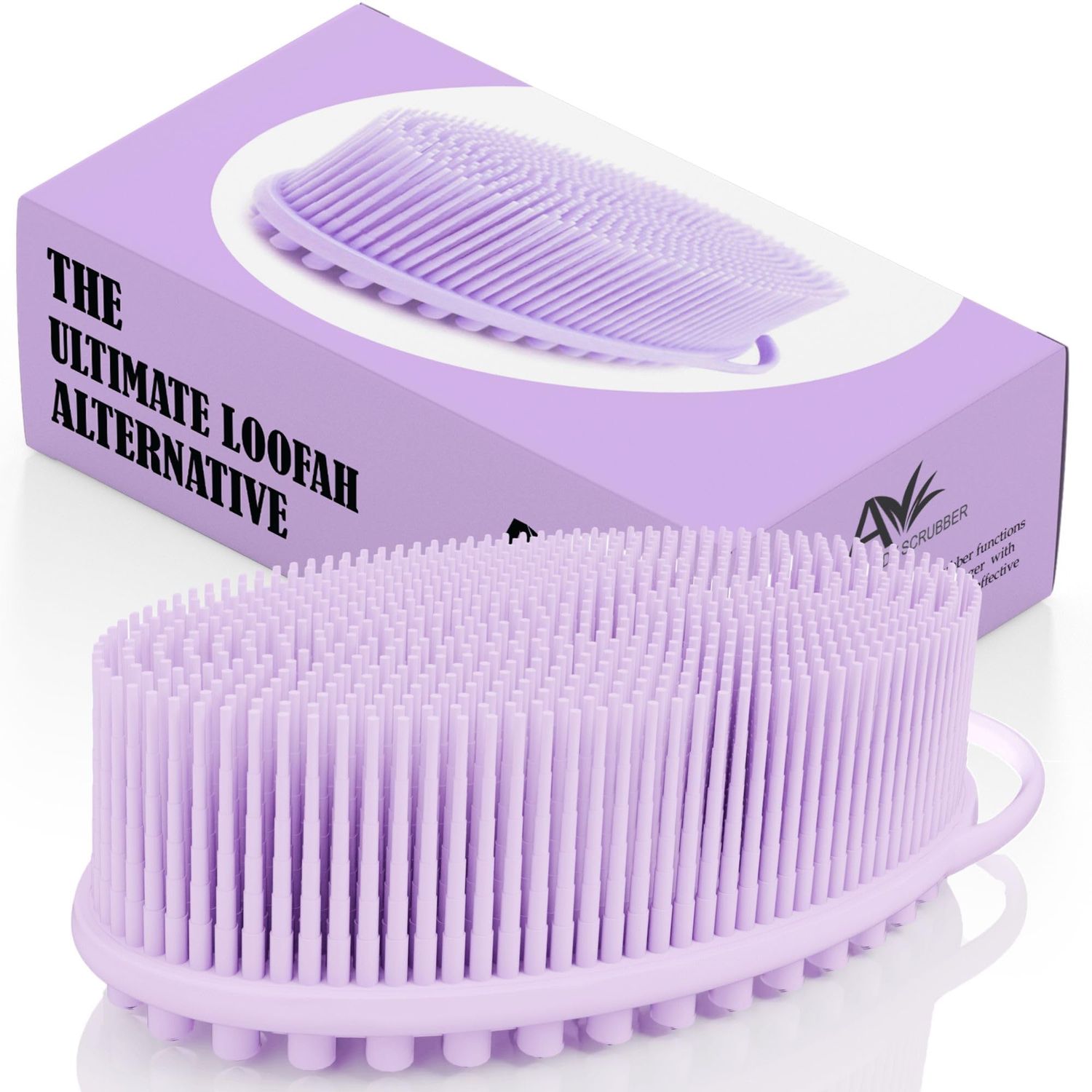 Avilana Silicone Body Scrubber - Gentle Shower Brush &amp; Loofah Alternative - Silver-Infused Options - Fast-Drying, Hygienic, BPA-Free Silicone Body Exfoliator for Sensitive Skin, Men &amp; Women