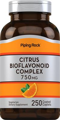 Piping Rock Citrus Bioflavonoid Complex Supplement | 750 mg | 250 Caplets | Vegetarian, Non-GMO, Gluten Free