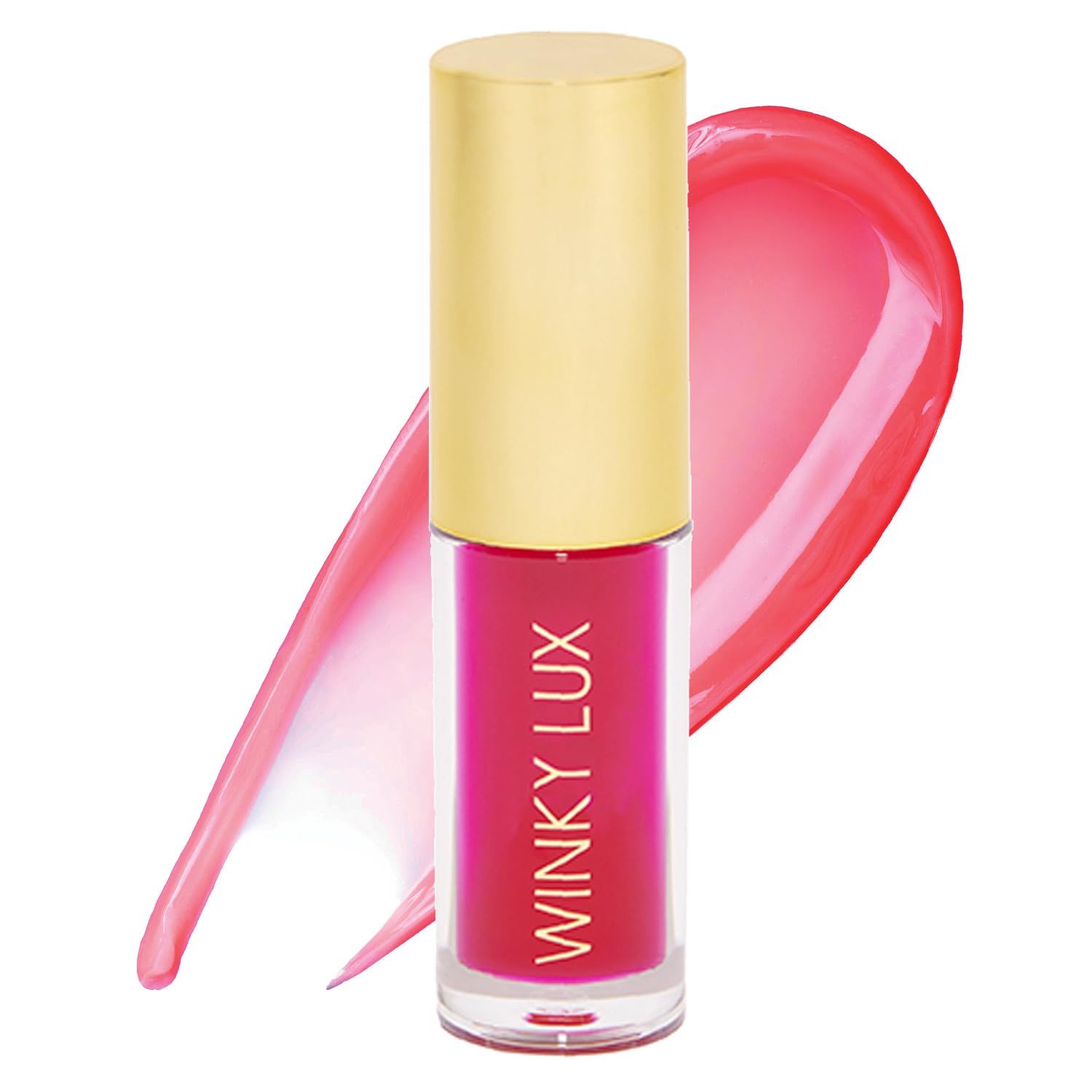 Winky Lux Barely There Sheer Tinted Lip Oil, Hydrating Lip Gloss Tint, Tinted Pink Glossy Lip Balm, Juicy Non Sticky Lip Gloss, Pink Lip Oil &amp; Lip Tint with Jojoba Oil, Lucious
