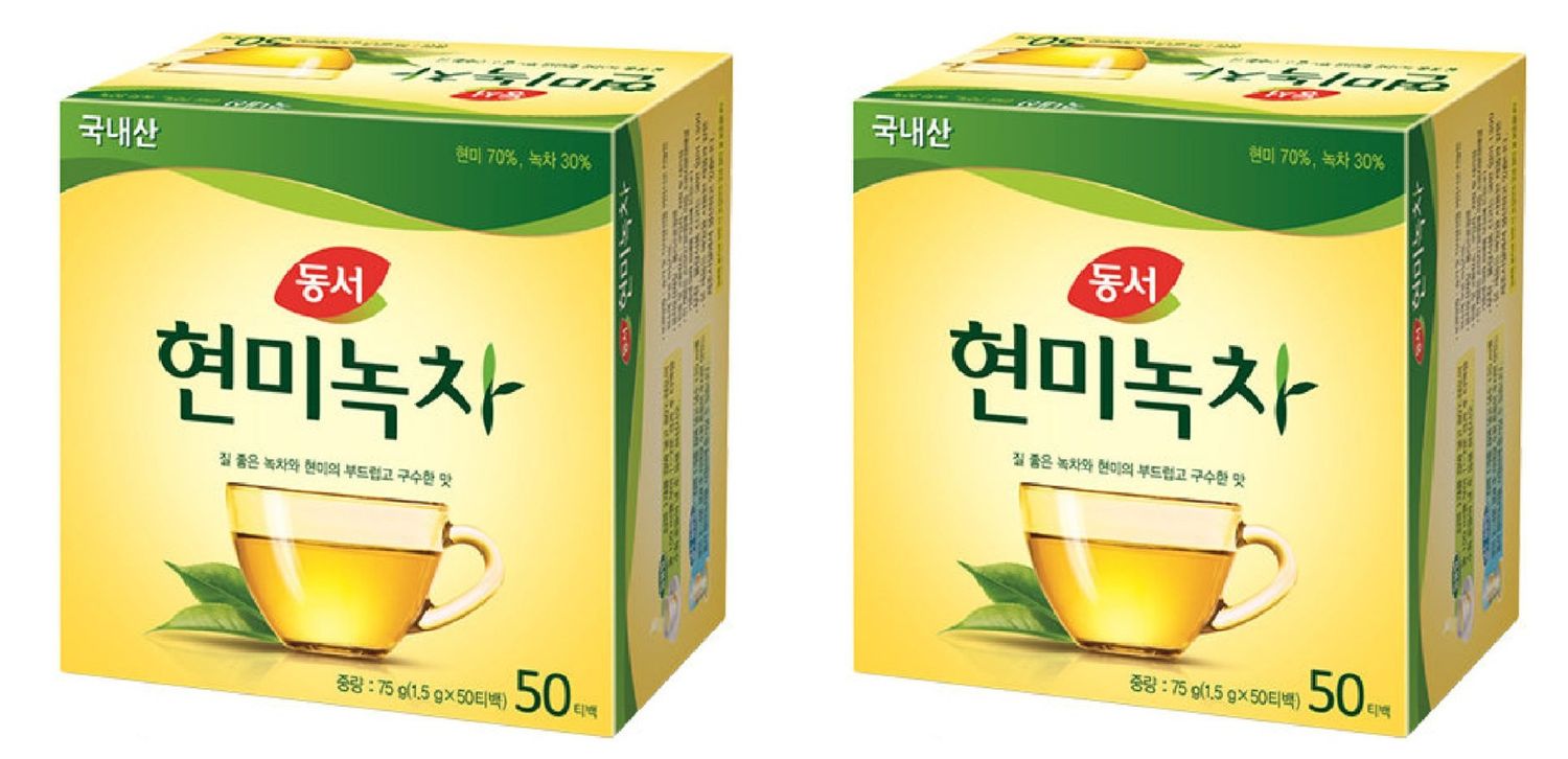 Dong Suh Korean Tea (Brown Rice Green Tea (), 50 TB x 2 Pack)