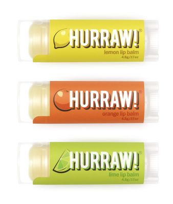 Hurraw! Lemon, Orange, Lime Lip Balms, 3 Pack Bundle: Organic, Certified Vegan, Cruelty and Gluten Free. Non-GMO, 100 Natural Ingredients. Bee, Shea, Soy and Palm Free. Made in USA