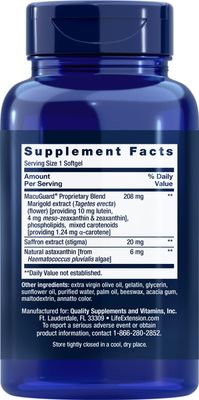 Life Extension MacuGuard Ocular Support 90 softgels with Saffron &amp; Astaxanthin