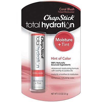 ChapStick Total Hydration Moisture Tint Coral Blush Tinted Lip Balm Tube, Tinted Moisturizer - 0.12 Oz