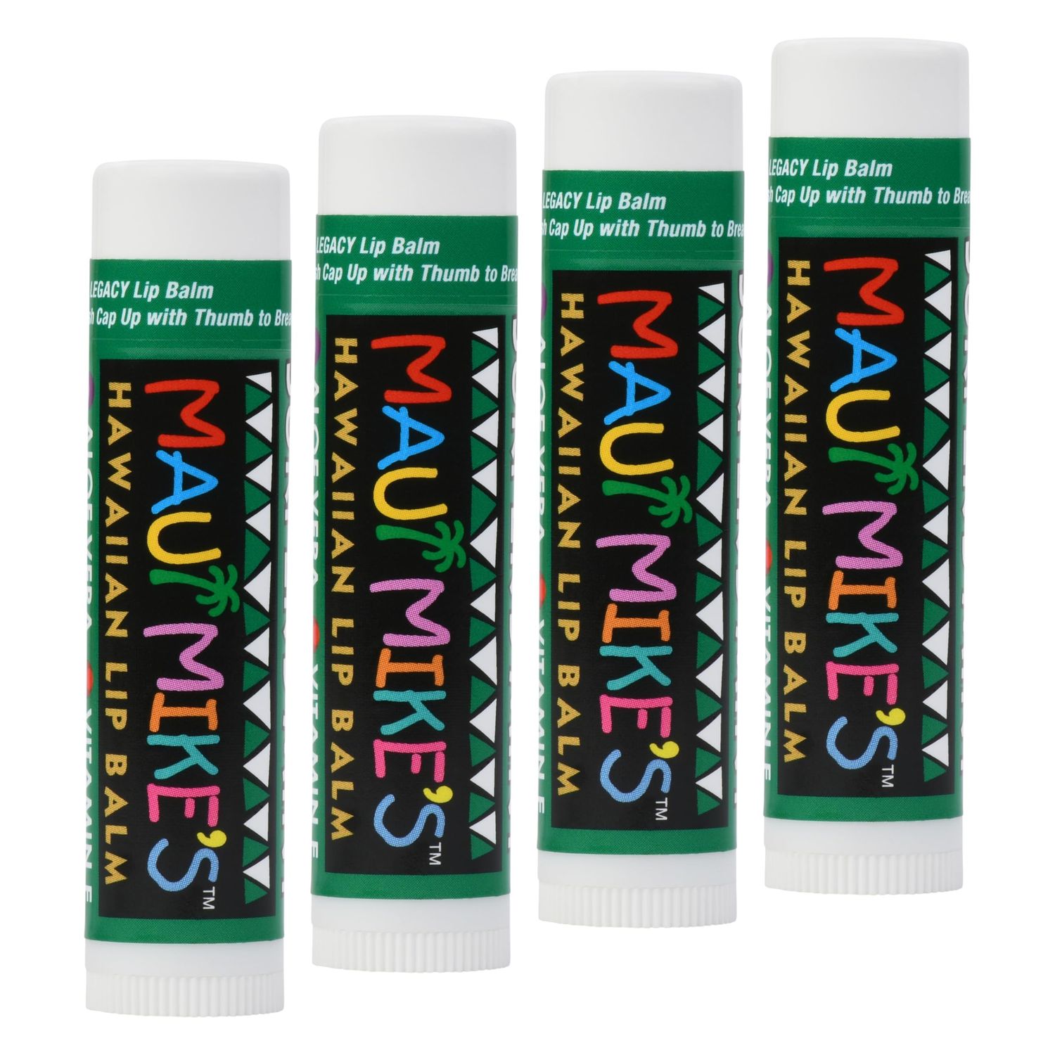 Maui Mike&#39;s Surfer&#39;s Mint Lip balm. (4 pack) Best Tasting and Non waxy lip balm. Moisturizing Vitamine E, Aloe Vera and Beeswax. Glides on Smooth Like a Perfect Wave.