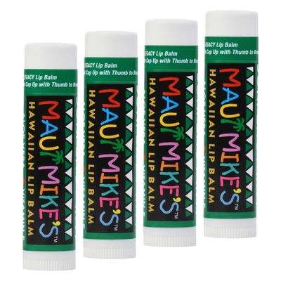 Maui Mike&#39;s Surfer&#39;s Mint Lip balm. (4 pack) Best Tasting and Non waxy lip balm. Moisturizing Vitamine E, Aloe Vera and Beeswax. Glides on Smooth Like a Perfect Wave.