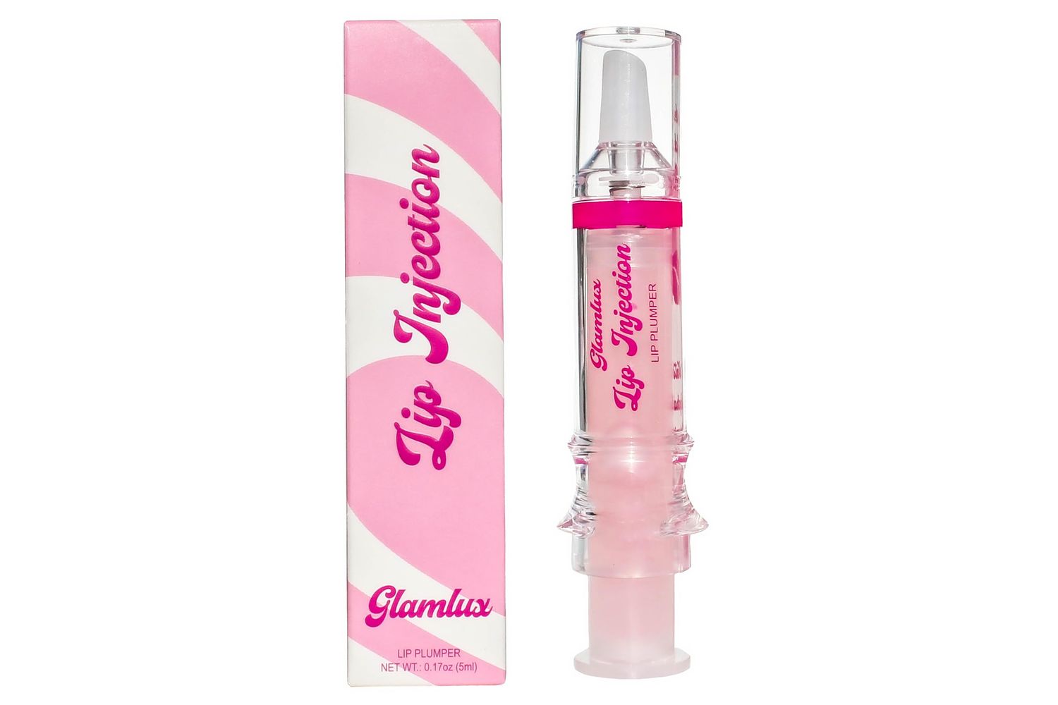 Glam Lux Lip Injection Fake A Lip Flip! (Juicy Drip) Plumping Gloss, Lip Plumping Booster Syringe Fuller Lips Instantly, Natural Lip Enhancer, Ultra Hydrating &amp; Volumizes, Plump &amp; Pout Girls &amp; Women