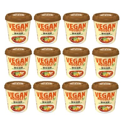 Yamadai New Touch VEGAN NOODLES Ramen and hakoco Original Fork (Hot and Sour Noodles, Pack of 12)