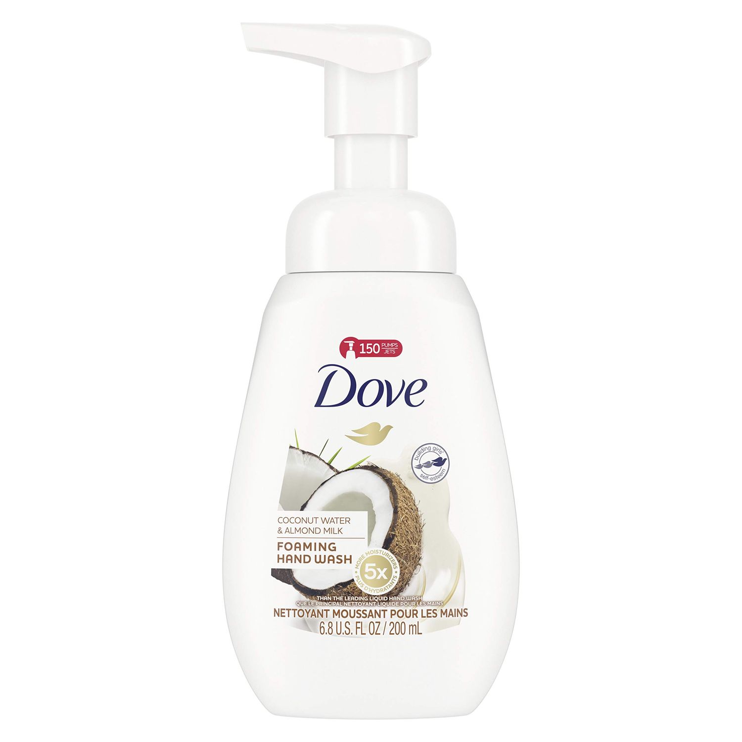 Dove Foaming Hand Wash Coconut Water &amp; Almond Milk Effectively Washes Away Bacteria While Nourishing Your Skin 6.8 oz