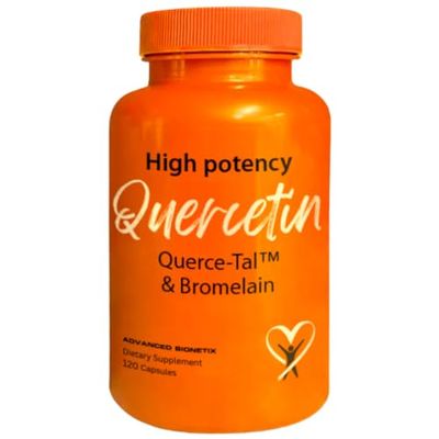 Advanced Bionetix Querce-Tal Quercetin Bromelain 120 Veg Capsules | High Potency Enhanced Absorption Bioavailability. Supports Anti-Oxidant, Flare up Events, Heart Immune Health, Packaging May Vary