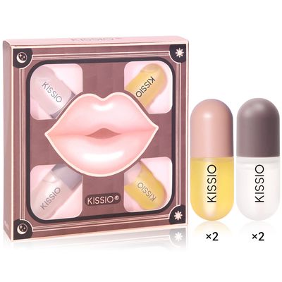 KISSIO Lip Plumper Set,Natural Lip Plumper and Lip Care,Lip Plumper Gloss,Lip Moisturizing,Day and Night Ues,4PCS Lip Plumper,Cruelty Free,5.5 ml4
