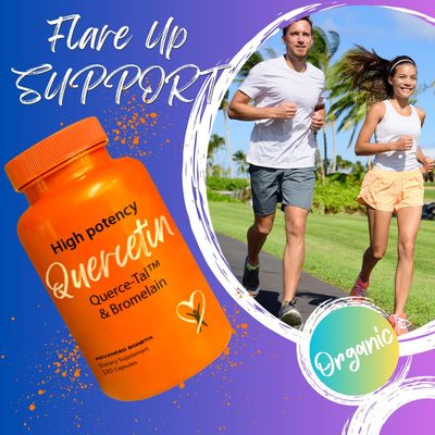 Advanced Bionetix Querce-Tal Quercetin Bromelain 120 Veg Capsules | High Potency Enhanced Absorption Bioavailability. Supports Anti-Oxidant, Flare up Events, Heart Immune Health, Packaging May Vary