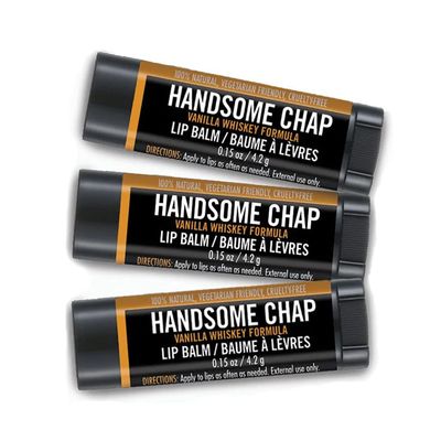 Walton Wood Farm Lip Balm Trio (Handsome Chap) Vanilla Whisky Flavor 100 All-Natural, Vegetarian Friendly, and Paraben-Free