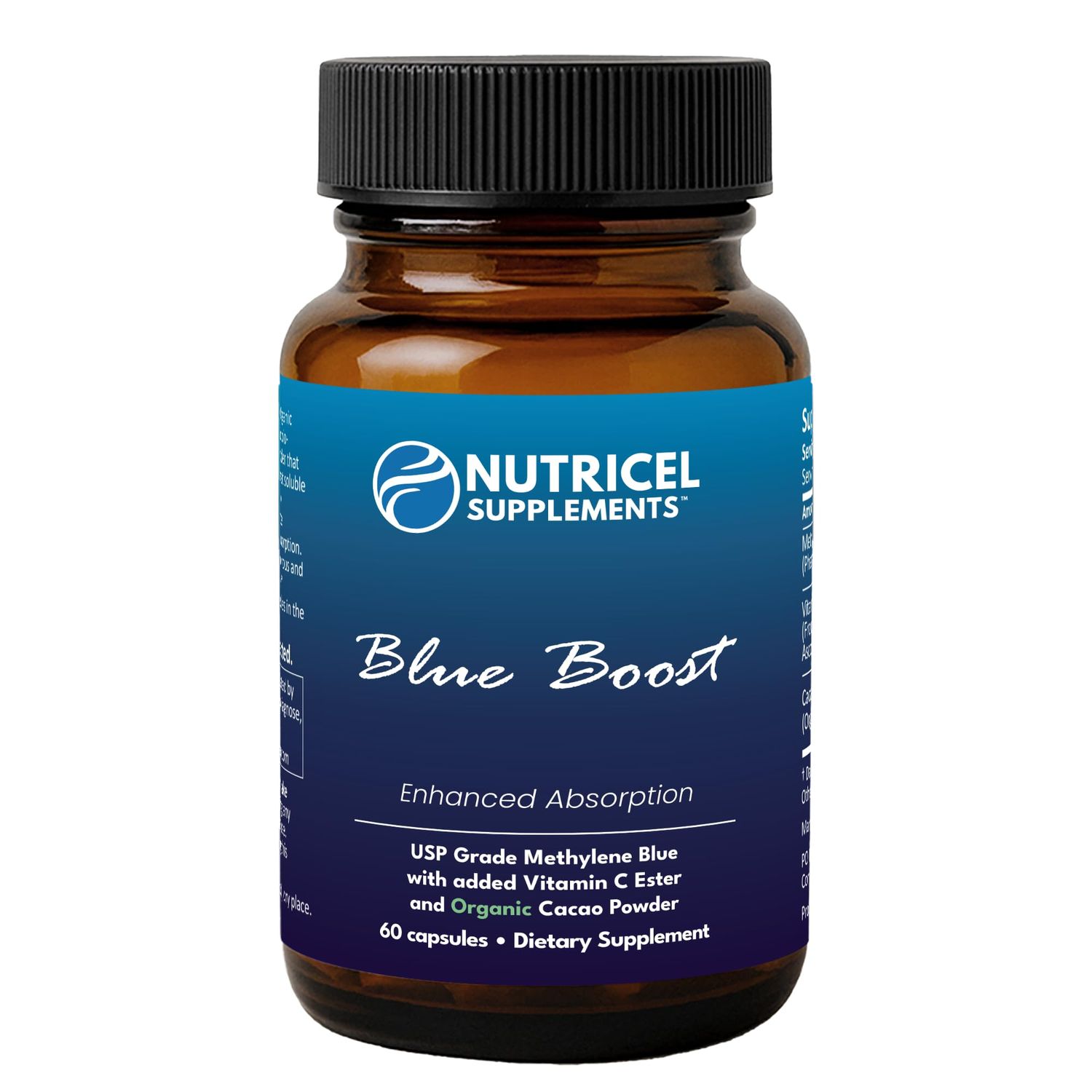 Methylene Blue (USP Grade) Pharma Grade Supplements, Capsule Form, with Added Vitamin C Ester for Enhanced Absorption, Brain Supplement with Brain Fuel, Memory, Focus, Clarity, Cognitive, Energy