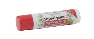 Quantum Health SuperLysine Lip Sunscreen Coldstick|Strawberry|Herbal Lip Balm|Soothes, Moisturizes, and Protects Lips from the Sun|SPF 21|0.17 Ounce Stick