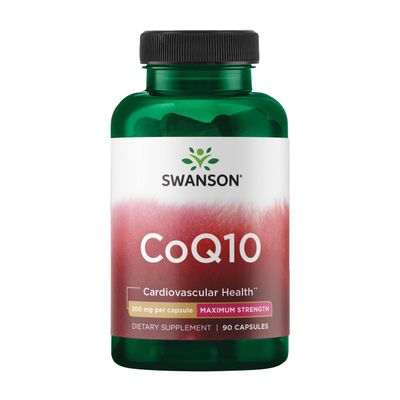 Swanson CoQ10 Cardiovascular Brain Energy and Heart Health Antioxidant Support Supplement 200 mg 90 Capsules