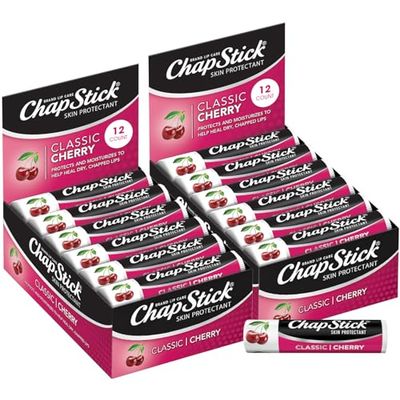 ChapStick Bulk Cherry Lip Balm 24-Count -Fruity &amp; Sweet Lip Moisturizer for Dry Lips, 0.15 Ea