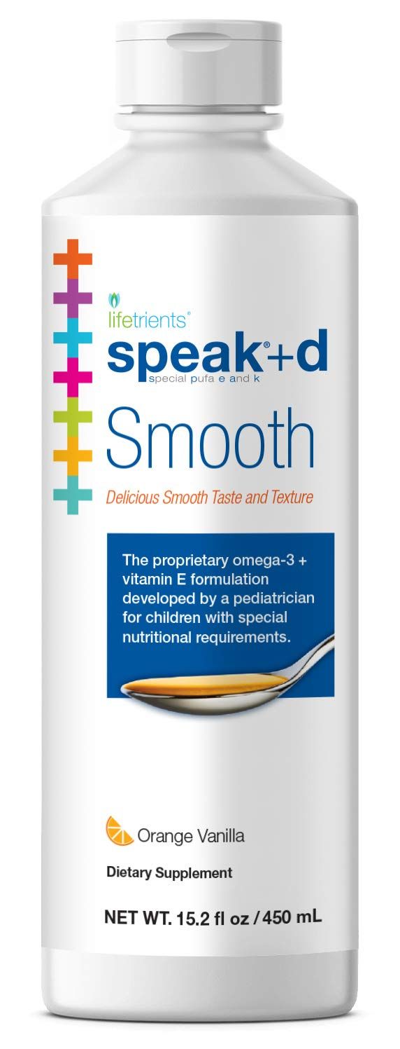 Lifetrients - SpeakD Smooth - Orange Vanilla - 15.2 oz - Pediatrician Formulated to Support Children with Special Nutritional Requirements - Omega-3 &amp; Vitamins Es, K&#39;s &amp; D