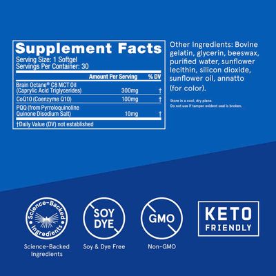 Bulletproof CoQ10 Energy Softgel, 30 Count, Supplement to Power Your Brain &amp; Body