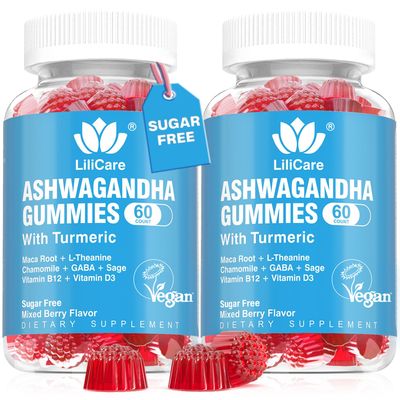 EnvyDeal Ashwagandha Gummies 2000mg for Women Men - Sugar Free, Vegan - Organic Ashwagandha Root Supplements Gummy &amp; Vitamin D3, 120 Count